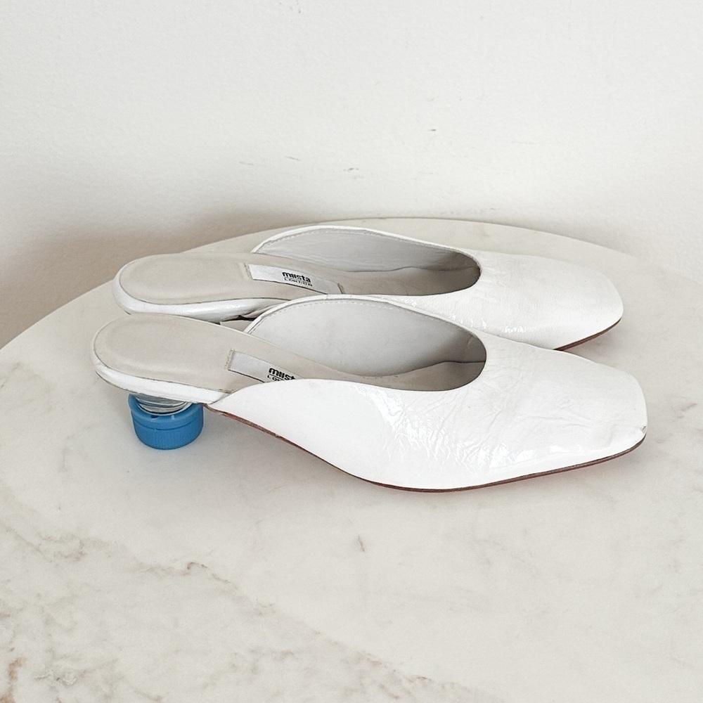 NEW Miista Karolina Blue Bottle Cap Patent Leather Mules Size 36 EU 5.5 US - Picture 8 of 9